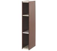 Iris Ohyama, Bibliotheque Gain de Place, Extra Etroite 3 Etageres, Marron, Réglable, Modulable, pour Salon, Bureau, Chambre, Livres, CD, Petit Meuble de Rangement, Montage Facile, UB-9015