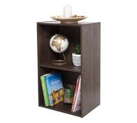 Iris Ohyama, Meuble de Rangement, Bibliothèque, Meuble avec 2 étagères, Grande capacité, Multifonctionnel,Solide Bureau, Chambre, Salon - Office Basic Rack CX-2FN -Marron