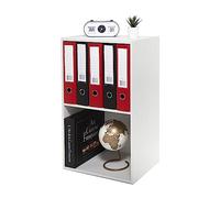 Iris Ohyama, Meuble de rangement, Bibliothèque, Meuble avec 2 étagères, Grande capacité, Multifonctionnel,Solide Bureau, Chambre, Salon - Office Basic Rack CX-2FN - Chêne Blanc