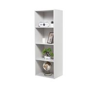 Iris Ohyama, Meuble de rangement, Bibliothèque, Meuble avec 4 étagères, Grande capacité, Multifonctionnel, Solide, Bureau, Chambre, Salon - Office Basic Rack CX-4FN - Chêne Blanc