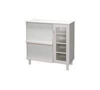 Iris Ohyama, Meuble de Rangement, Buffet, Vaisselier A Plateau Coulissant et 6 Etagères, Design, Solide, Multi-Usage, Cusine, Salle à Manger, Salon - Cabinet - KBN-9390 - Chêne Blanc