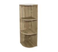 Iris Ohyama, Meuble de Rangement en Bois, Bibliotheque, 3 Niveaux Étagère, Meuble d'Angle Modulaire, Polyvalent, Marron Cendré, Ouvert, pour Salon, Bureau, Chambre, CD, Livre, Assemblage Facile, CX-3C