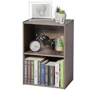 Iris Ohyama, Meuble de Rangement en Bois,bibliothèque 40 cm de largeur, table de chevet,2 Niveaux, Étagère, Meuble, Modulaire, Marron, Solide, Salon, Bureau, Chambre, , Livres, Assemblage Facile, CX-2