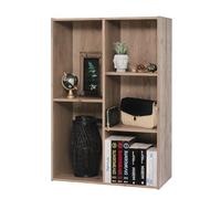 Iris Ohyama, Meuble de Rangement en Bois, bibliothèque 60cm de largeur, Étagère 5 Compartiments, Modulaire, Polyvalent, Marron Cendré, Salon, Bureau, Chambre,Livre, Assemblage Facile, CX-23C