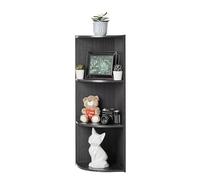 Iris Ohyama, Meuble de Rangement en Bois, Bibliotheque de coin, 3 Niveaux Étagère, Meuble d'Angle Modulaire, Polyvalent, Noir, Ouvert, pour Salon, Bureau, Chambre, CD, Livres, Assemblage Facile, CX-3C