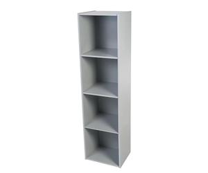 Iris Ohyama, Meuble Enfant, Bibliothèque à Livres, Organiseur de Jouets, 4 étagères Fixes, Multifonctionnelle, Design, Crèche, Chambre, Ecole - Kids Cube Shelf KCX-4 - Gris