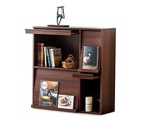 Iris Ohyama, Meuble, Étagère, Bibliothèque de Rangement, avec 4 Portes rabattables, Design, Polyvalent, Bureau, Chambre, Salon, Salle à Manger - Flap Rack FR-F4 -Marron