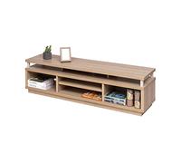 Iris Ohyama, Meuble TV, Meuble Tele, Banc TV, Support télévision pour ecran jusqu'à 65 Pouces, 5 Etagères, Sortie-câbles, Contemporain, Chambre, Salon - TV Cabinet Middle OTS-150M - Marron Clair