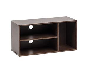Iris Ohyama, Meuble TV pour écran jusqu'à 43 Pouces, Table de Salon, 3 étagères, Sortie de câbles, Moderne, Bureau, Chambre, Salon - Module Shelf MDB-3S - Marron