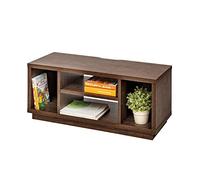 Iris Ohyama, Meuble TV, Support télévision pour ecran jusqu'à 43 Pouces, 4 Etagères, Sortie-câbles, Pieds Ajustables, Chambre, Salon - TV Cabinet Standard OTS-100S - Marron