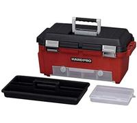 Iris Ohyama, Organiseur, Caisse, Coffre, Bac, Boite A outils, Sans BPA, HP-52, rouge, Clips de fermeture- L25 x P50 x H25 cm