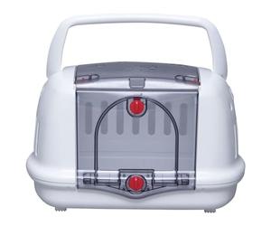 Iris Ohyama, Panier, Box, Caisse, Sac de Transport Plastique(PP) pour Chien, Chat, Encoches latérales pour Ceinture de sécurité et Deux Ouvertures, L48 x P32.1 x H30 cm, P-HC480, Blanc