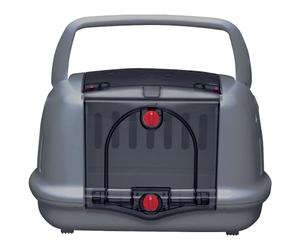 Iris Ohyama, Panier, Box, Caisse, Sac de Transport Plastique(PP) pour Chien, Chat, Encoches latérales pour Ceinture de sécurité et Deux Ouvertures, L48 x P32.1 x H30 cm, P-HC480, Gris