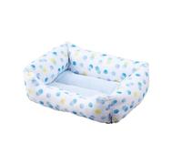 Iris Ohyama, Lit, Coussin, Panier pour Chien, Chat, Forme rectangulaire Lavable, Bi-Face avec Rebord, Nylon, L33 x P45 x H14 cm, PCSB-20S, Pois