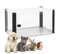 Iris Ohyama, Parc pour Chien Intérieur, Extérieur avec Porte Verrouillable, H60cm, Noir, Avec Toit Détachable, Cloture, Enclos, Cage, Chenil, en Grille, pour Chat, Chiot, Lapin, Plastique, CLS-1130