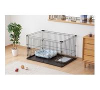 Iris Ohyama, Parc pour Chien Intérieur, Extérieur, avec Porte Verrouillable, Toit & Roulettes, H66cm, Marron, Cloture, Enclos, Cage, Chenil en Grille, pour Chat, Chiot, Lapin Rongeur, Métal,STS-1200TY