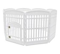 Iris Ohyama, parc pour chien/chiot, 8 panneaux, porte avec loquet, attaches pour montage et démontage faciles, résistant aux intempéries, pour chien, lapins - Pet Circle CI-908E, Beige Beige G
