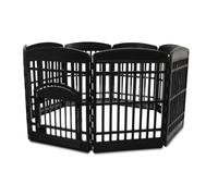 Iris Ohyama, Parc pour Chien Intérieur, Extérieur avec 4 Panneaux & Porte Verrouillable, H60cm, Gris Eco, Cage, Enclos, Cloture pour Chiens, Chiot, Chat, Lapin, Rongeurs, Plastique Recyclé,CI-604E