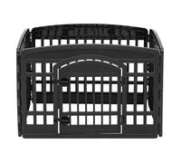 Iris Ohyama, Parc pour Chien Intérieur, Extérieur avec 4 Panneaux & Porte Verrouillable, H60cm, Noir, Cage, Enclos, Cloture pour Chiens, Chiot, Chat, Lapin, Animaux de Compagnie, Plastique, CI-604E