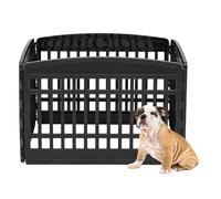 Iris Ohyama, Parc pour Chien Intérieur, Extérieur avec 6 Panneaux & Porte Verrouillable, H60cm, Noir, Cage, Enclos, Cloture pour Chiens, Chiot, Chat, Lapin, Animaux de Compagnie, Plastique, CI-606E