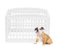 Iris Ohyama - Parc pour chien CI-604E - 4 panneaux H60 cm, porte verrouillable, int./ext, gris