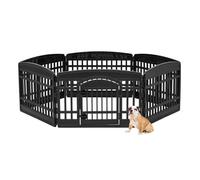 Iris Ohyama, Parc pour Chien Intérieur, Extérieur avec 6 Panneaux & Porte Verrouillable, H60cm, Noir, Cage, Enclos, Cloture pour Chiens, Chiot, Chat, Lapin, Animaux de Compagnie, Plastique, CI-606E