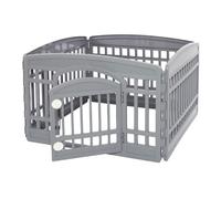 Iris Ohyama, Parc pour Chien Intérieur, Extérieur avec 8 Panneaux & Porte Verrouillable, H60cm, Noir, Cage, Enclos, Cloture pour Chiens, Chiot, Chat, Lapin, Animaux de Compagnie, Plastique, CI-608E