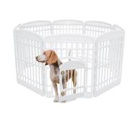Iris Ohyama, Parc pour Chien Intérieur, Extérieur avec 8 Panneaux & Porte Verrouillable, H90cm, Noir, Cage, Enclos, Cloture pour Chiens, Chiot, Chat, Lapin, Animaux de Compagnie, Plastique, CI-908