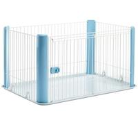 Iris Ohyama, Parc pour Chien Intérieur, Extérieur avec Porte Verrouillable, H60cm, Bleu, sans Toit, Cloture, Enclos, Cage, Chenil, en Grille, pour Chat, Chiot, Lapin, Rongeur, Plastique, CLS-1130