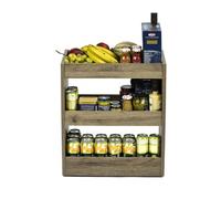 Iris Ohyama, Petit meuble, Caisson, Desserte, Chariot de rangement avec roues - WSW-280 - Marron cendré - L28 x P47.8 x H60 cm