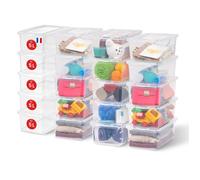 Iris Ohyama, Petites Boites de Rangement Plastique Multi-Usages, 5L, Lot de 20, Transparent, CNL-5E