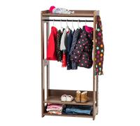 Iris Ohyama, Porte-manteau, Penderie, Portant avec étagère pour enfant, Organisateur de vêtements enfant,Modulable, Contemporain, Solide, Ecole, Chambre, Entrée - Kids Garment Rack - KWR-1 - Marron