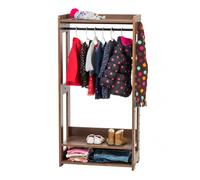 Iris Ohyama, Porte-manteau, Penderie vêtements enfant, Portant pour enfant - KWR-1 - Marron - L32 x P60 x H120 cm