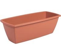 Iris Ohyama, Pot pour plantes Jardinière rectangulaire avec système de drainage/réservation de l'eau pour le jardinage - Rectangle Plant Pot 550, Marron