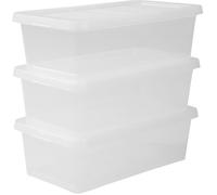 IRIS OHYAMA Set de 3 boîtes de rangement avec couvercle NCB-5 - 3x 5 L - L34.5 x l19 x H10.5 cm - Transparent