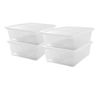 IRIS OHYAMA Set de 4 boîtes de rangement avec couvercle NCB-28 - 4x 28 L - L54 x l39.5 x H17 cm - Transparent