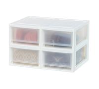 Iris Ohyama, Tiroir de rangement, Tour de rangement plastique bureau, Lot de 4, MSD-1, Blanc