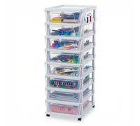 Iris Ohyama, Tour de rangement, 8 Tiroirs Compacts, Blanc, KMC-380
