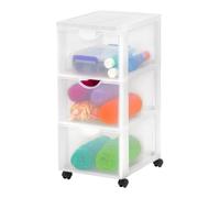 Iris Ohyama, Tour de rangement/Tour avec 3 tiroirs, 15 L, Adapté, Sûr, Maison, Bureau - DDD-303 - Blanc
