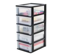 iris ohyama tour de rangement 5 tiroirs - plastique - noir - 35 l - 35,5 x 26 x 61 cm