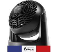 Iris Ohyama Woozoo Ventilateur de Table, 23㎡, Inclinaison verticale à 360°, Noir, 3 Vitesses, Silencieux, Portable, Idéal pour Chambre, Cuisine, Refroidisseur d'air, Puissant, Made in France, PCF-HE18