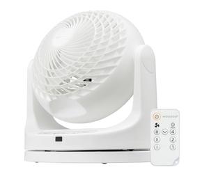 Iris Ohyama Woozoo, Ventilateur de Table, 23㎡, Ventilateur de Bureau, Blanc, 3 Vitesses, Télécommande, Minuterie 4H, Silencieux, Oscillation, pour Chambre, Salon, Petit, Puissant, PCF-MKC18