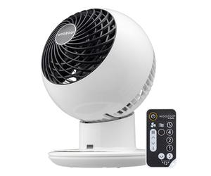 Iris Ohyama Woozoo Ventilateur de Table, Pièce de 30m², Oscillation Multidirectionnelle, Télécommande, Silencieux 30dB, Portable, 5 Vitesses, Minuteur, Fan, Pour Chambre, Bureau, Blanc, PCF-SC15T