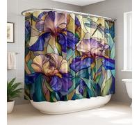Iris Rideau de douche extra large en polyester imperméable pour salle de bain, baignoire, appartement, décoration d'appartement, 274 x 183 cm