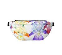 Iris Sac banane avec ceinture réglable pour homme et femme Motif fleurs, multicolore, Taille unique, Sac à dos de