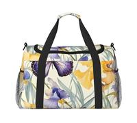 Iris Sac de voyage léger pour homme et femme Motif fleurs et papillons
