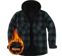 Iris Sprite Chemise à Carreaux pour Hommes avec Poches - Chemise Décontractée à Capuche pour Hommes (Vert, M)