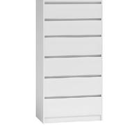 IRIS T6 - Commode chambre bureau salon 70x43x139 - 6 tiroirs - Meuble de rangement moderne - Chiffonier Style Scandinave - Dressing