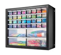 IRIS USA Armoire de rangement empilable à 36 tiroirs pour pièces de quincaillerie, artisanat et jouets, 49,5 cm de large x 17,8 cm de profondeur x 39,5 cm de haut, noir - Petite boîte utilitaire en
