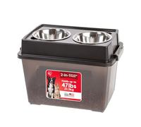IRIS USA Gamelles surélevées pour Chien de Grande Taille, 38,1 cm de Hauteur - pour Stockage des Aliments pour Animaux domestiques pouvant Supporter jusqu'à 21,3 kg, 2 gamelles Amovibles en Acier